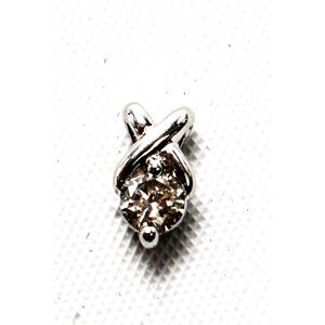 Designer Womens Platinum 0.20ct Diamond Slider Pendant .9g